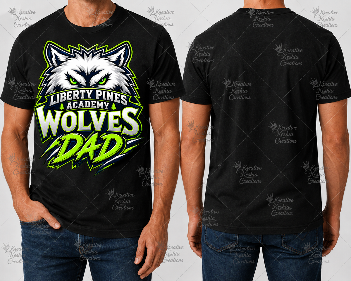 Liberty Pines Academy Wolves DAD T-Shirt