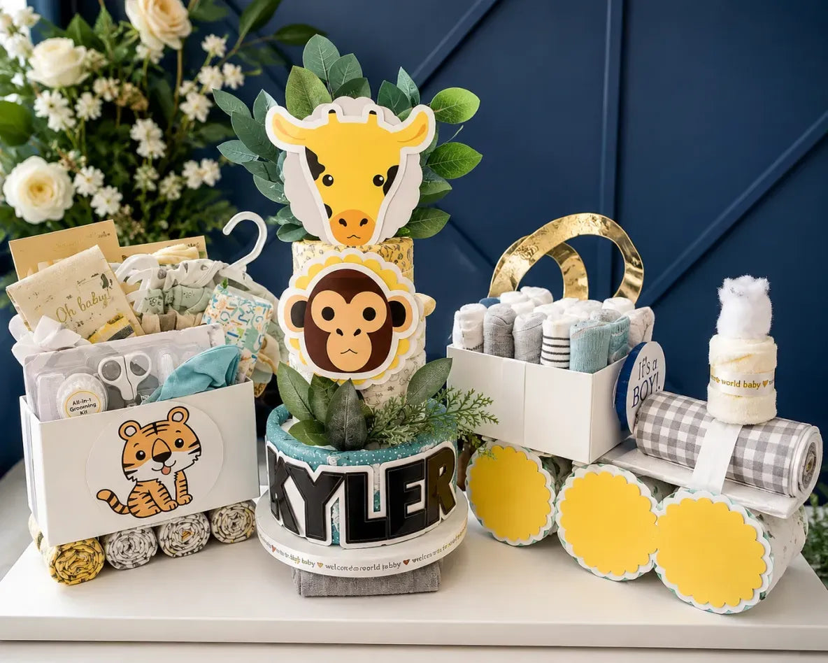 3-caboose diaper cake