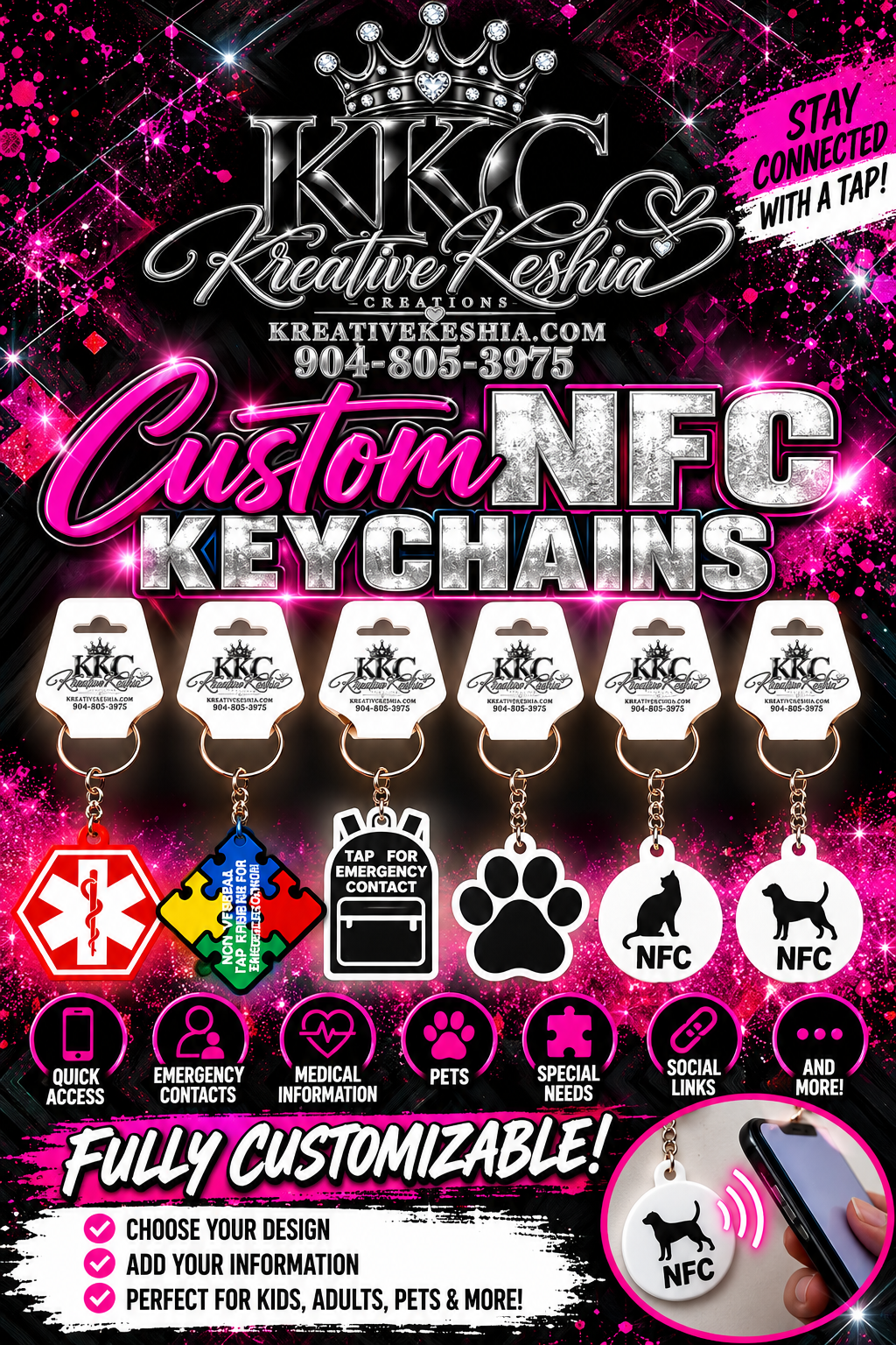 CUSTOM NFC KEYCHAINS