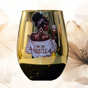 GOLD STEMLESS I'M THE HUSTLE WINE GLASS