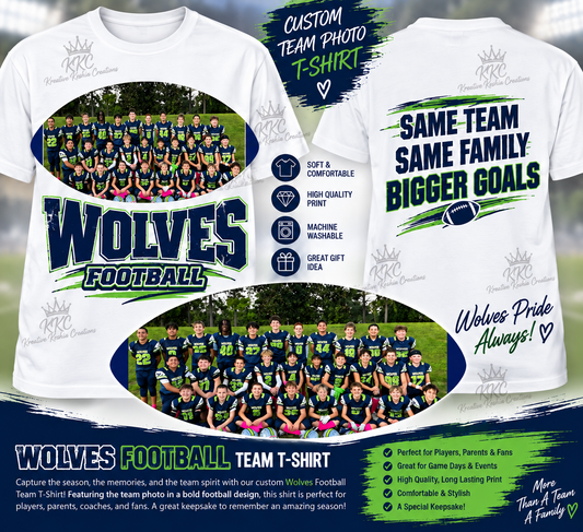 Custom Wolves Football Team T-Shirt