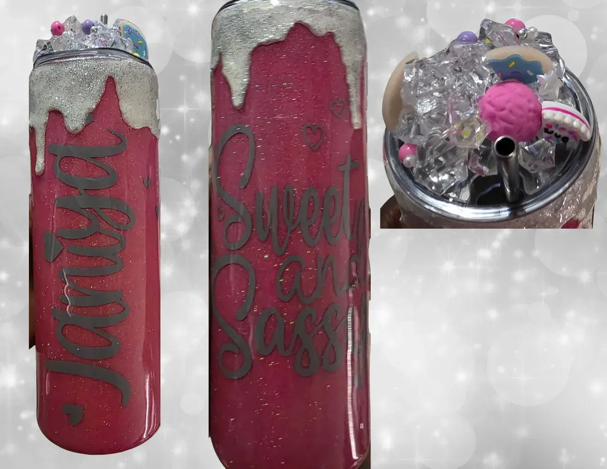 Personalized  Sweet and Sassy Tumbler with Topper