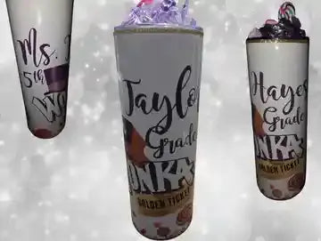 Personalized Willy Wonka Tumbler with Topper