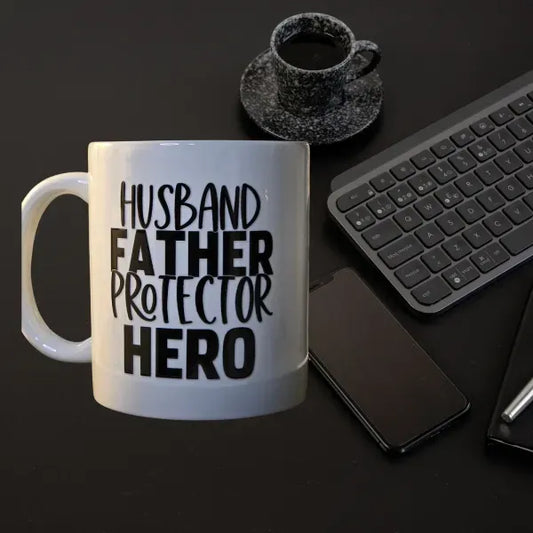 HUSBAND FATHER PROTECTOR HERO MUG