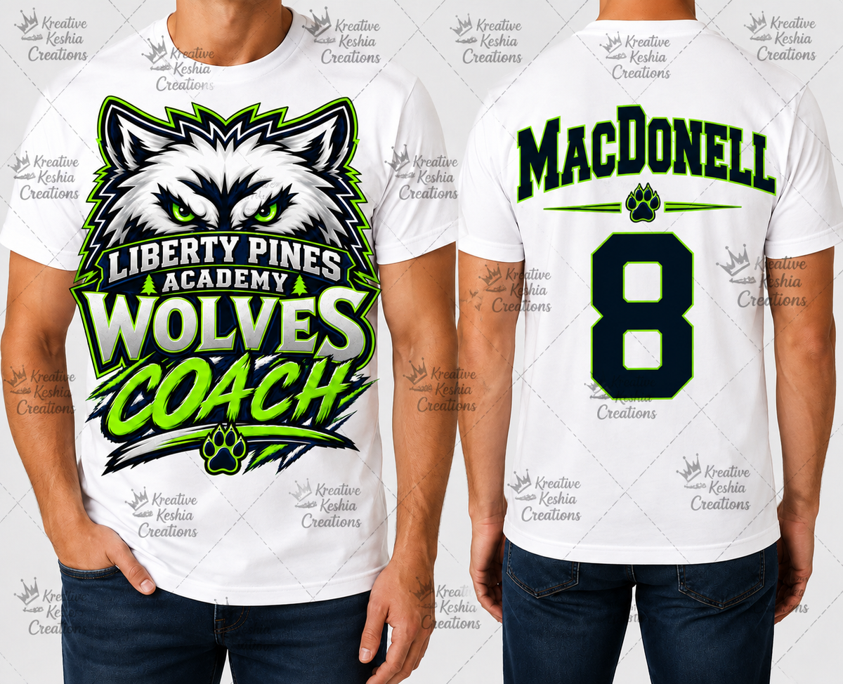 Liberty Pines Academy Wolves Coach T-Shirt